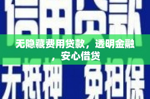 陇川无隐藏费用贷款，透明金融，安心借贷